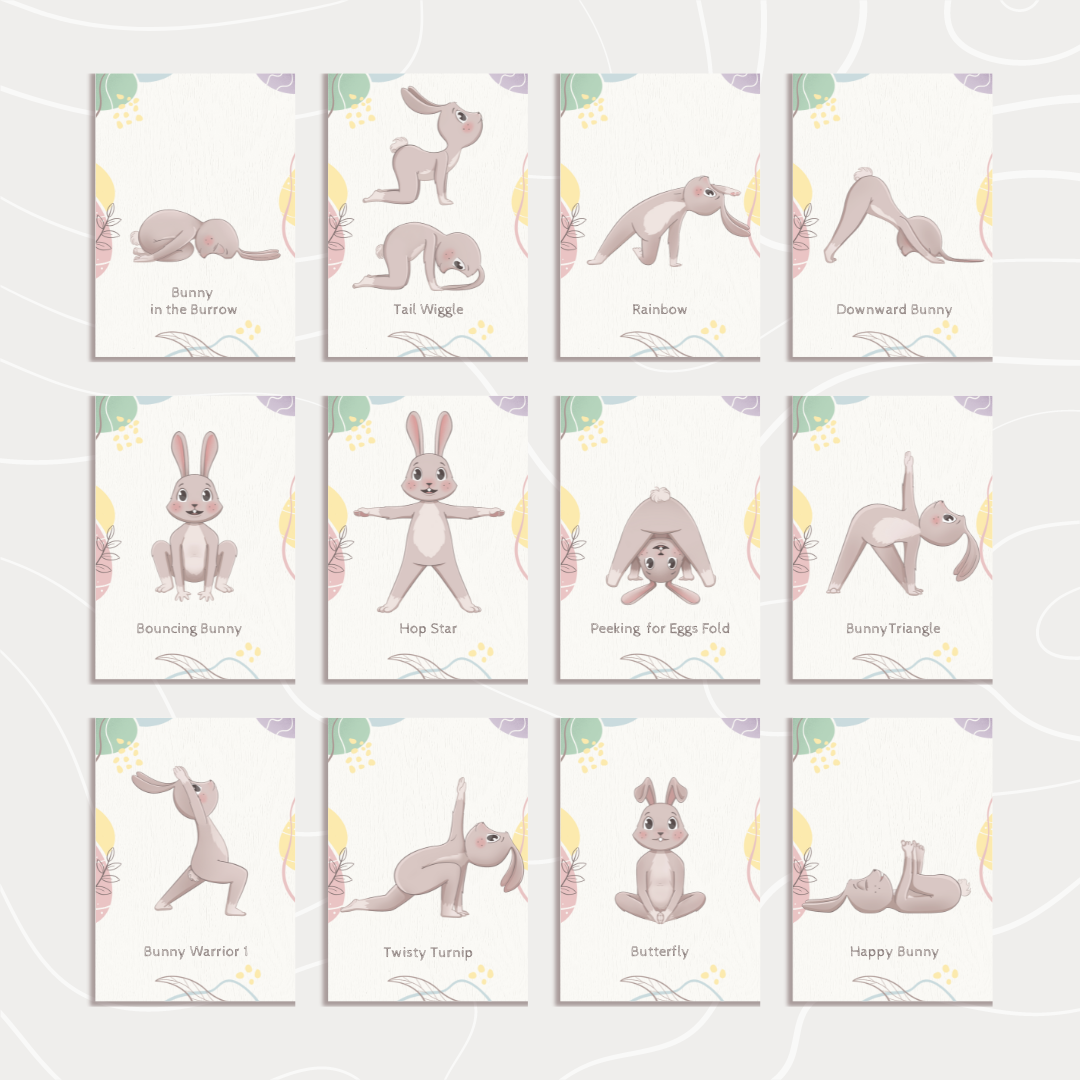 Hop & Flow! Easter Bunny Yoga Sequence & Yoga Cards for Kids