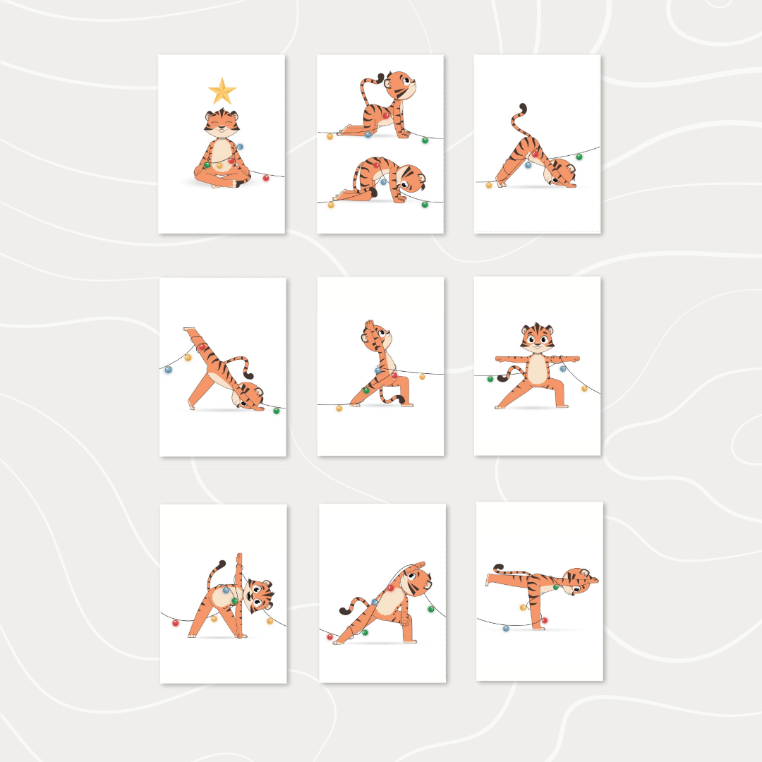 Christmas Yoga Tree Poster & Yoga Cards for Kids!