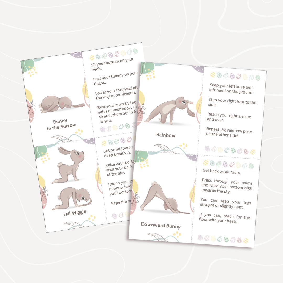 Hop & Flow! Easter Bunny Yoga Sequence & Yoga Cards for Kids