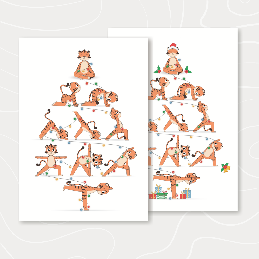 Christmas Yoga Tree Poster & Yoga Cards for Kids!