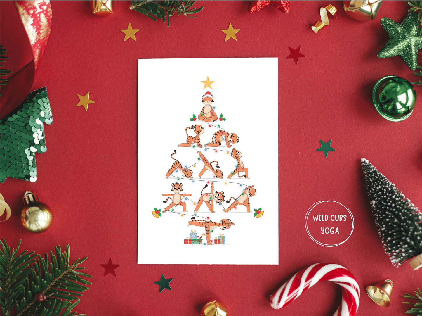 Christmas Yoga Tree Poster & Yoga Cards for Kids!